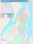 Bremerton-Silverdale Metro Area Wall Map Color Cast Style